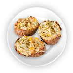 Baked Potatoes With Cheese & Salami 